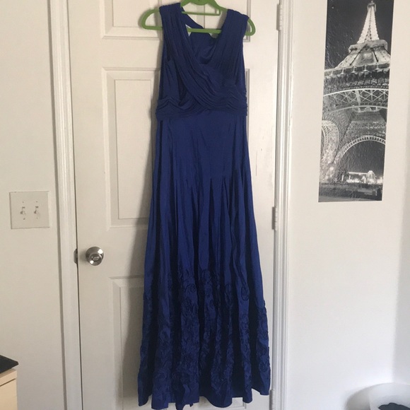 royal blue black tie dress